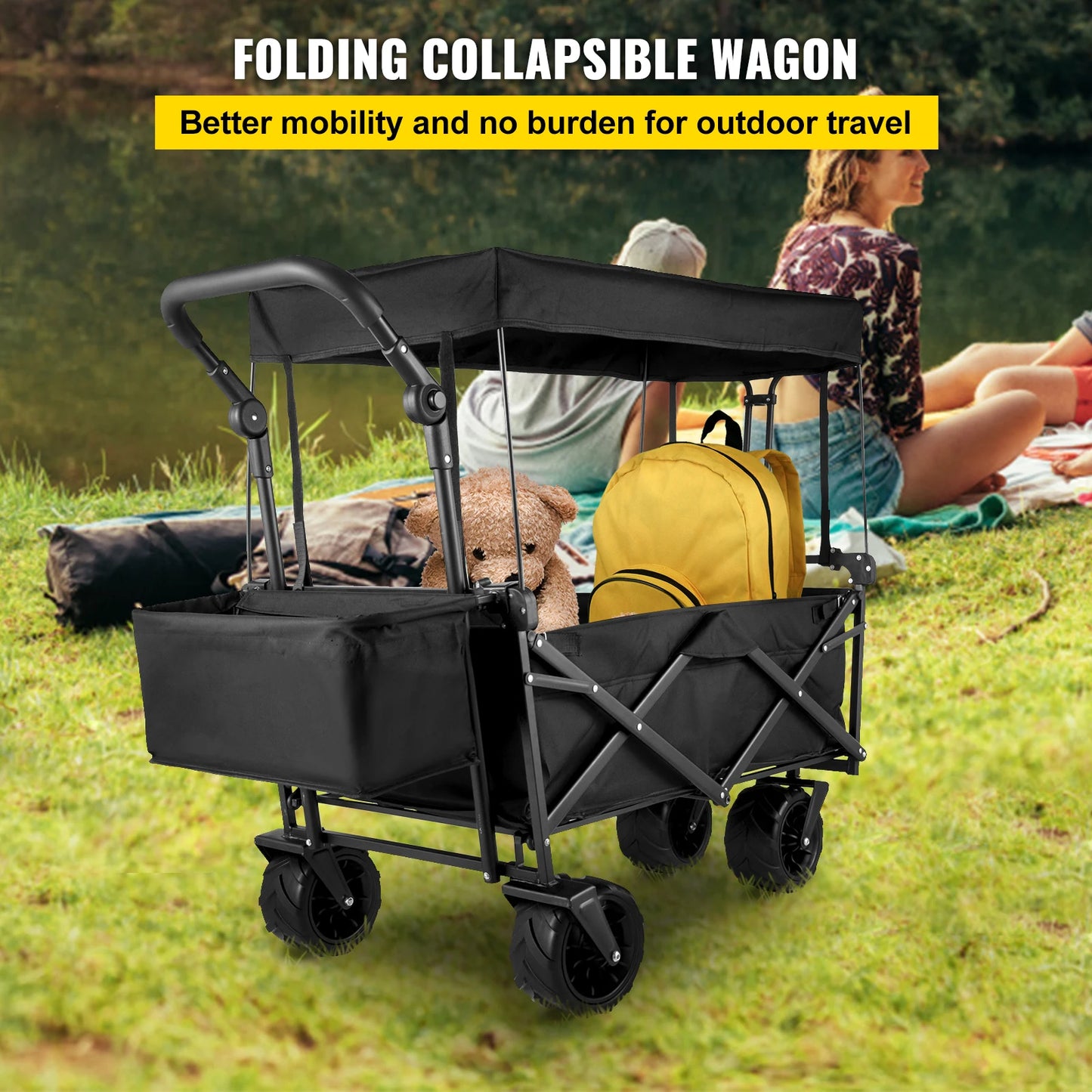RoverRoo™ | All Terrain Foldable Stroller Wagon w/ Canopy and Storage