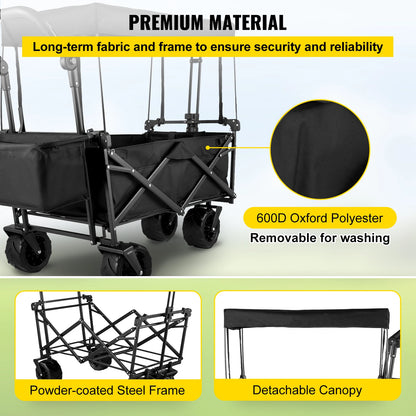 RoverRoo™ | All Terrain Foldable Stroller Wagon w/ Canopy and Storage